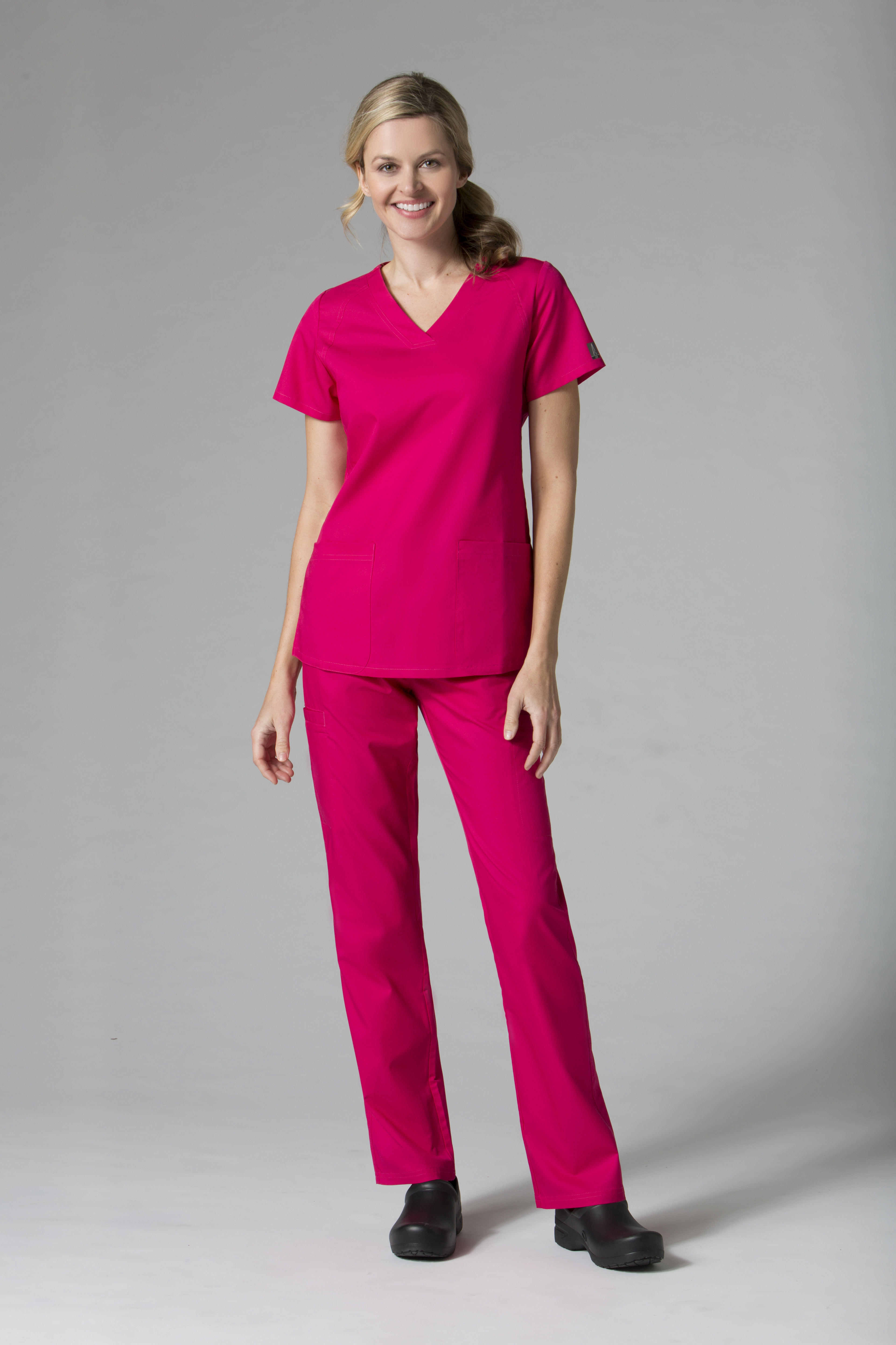 AUW Basic V Neck Scrub Top for Womens-AUW