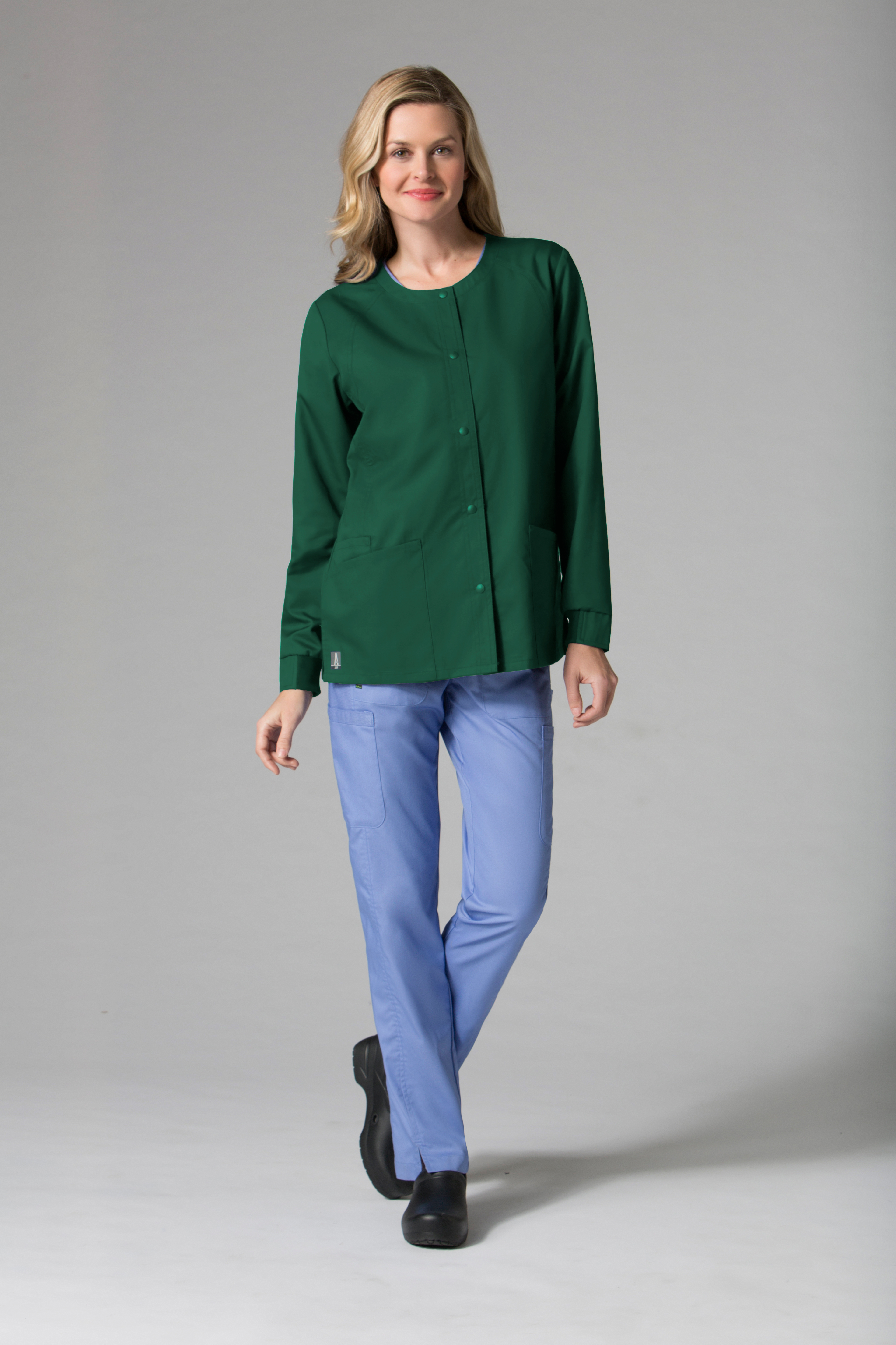 AUW Basic Ladies Round Neck Snap Jacket-AUW